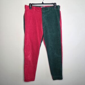Castaway Beachcomber Corduroy Ankle Colorblock Capris Red Hunter Green Size 6